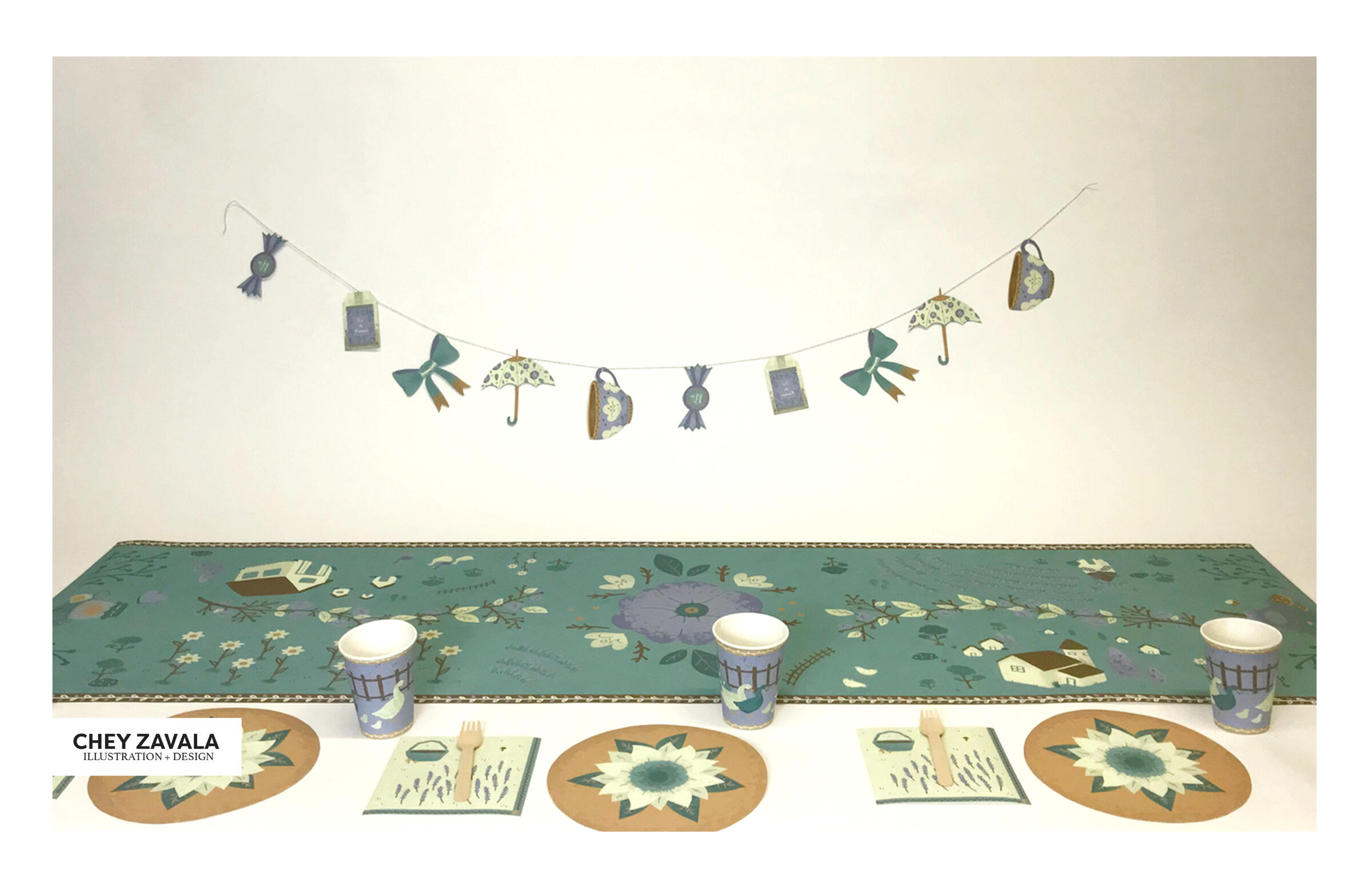 Provence Tea Party tabletop setting.